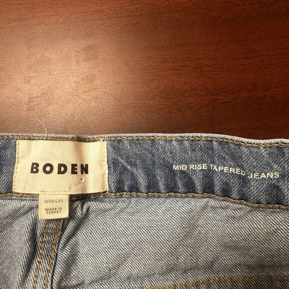 Boden Jeans Womens 28 x 26 Mid Rise Tapered‎ Ankle Pants Light Wash - Picture 3 of 5
